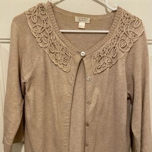 Christopher & Banks tan cardigan sweater